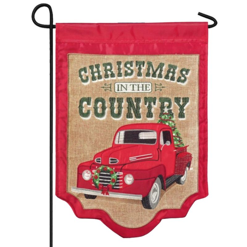 Christmas In Country Garden Flag